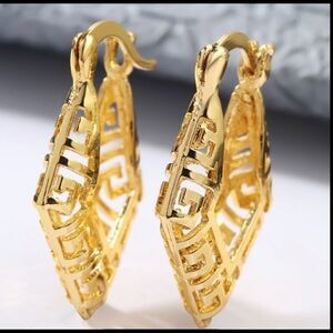 18k Gold Filled Hoop Dangle Earrings